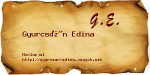 Gyurcsán Edina névjegykártya